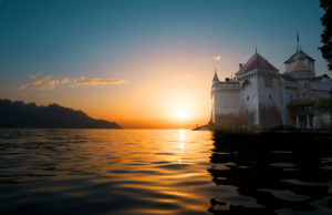 Château de Chillon et coucher de soleil